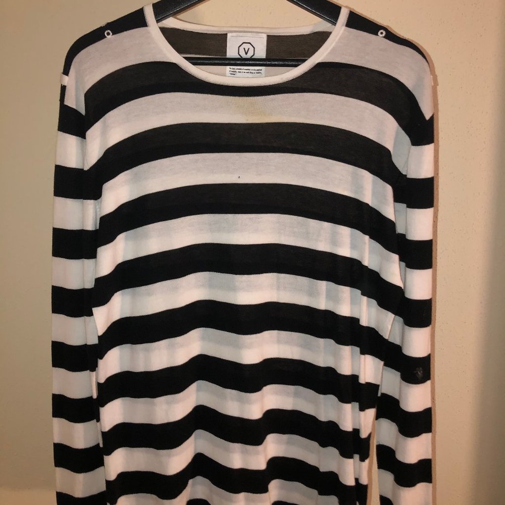 Visvim Black and White Long Sleeved Shirt